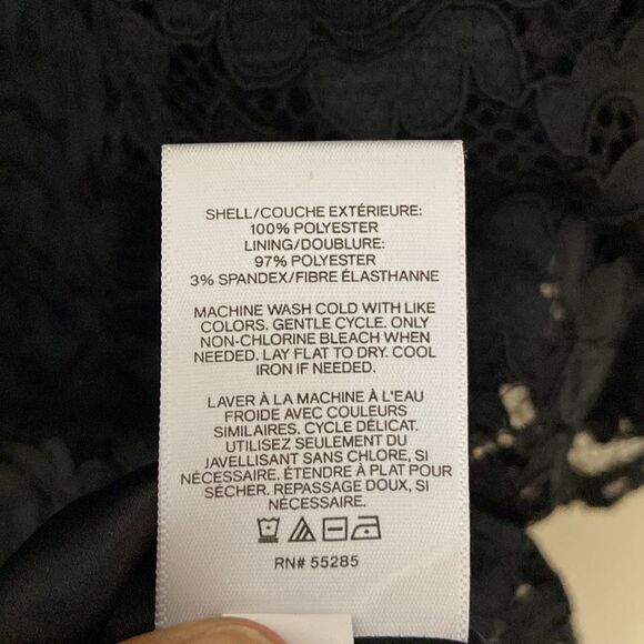 Express Short Black Lace Party Dress Sheer Puffed Long Sleeve size L Whimsigoth - Picture 6 of 10